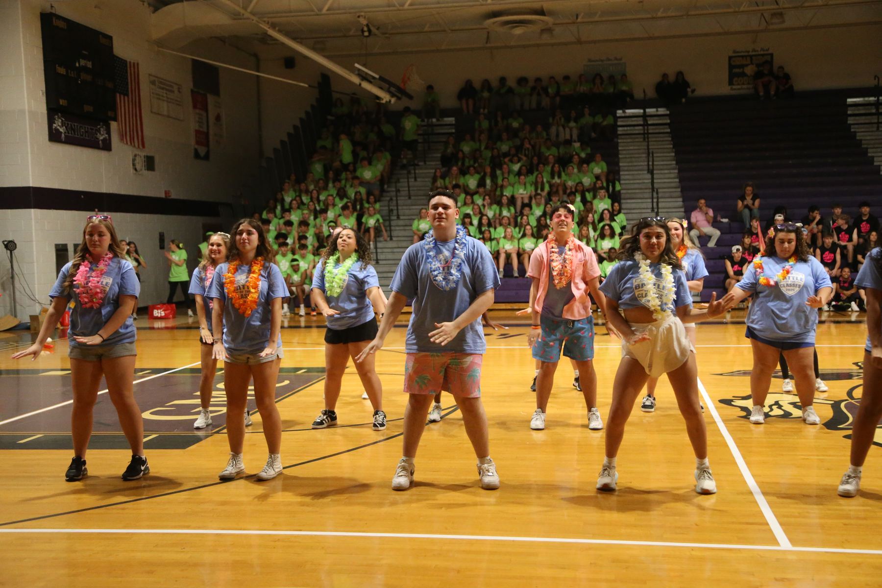 Students performing their class dance at Battle of the Classes